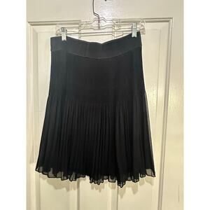 GUESS by Marciano Women's Black Sheer Pleated Flowy Mini Skirt Size 8